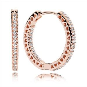 PANDORA Rose™ Hearts of PANDORA Hoop Earrings